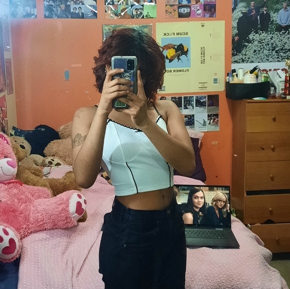 lace trim corset style top - Picture 3 of 3